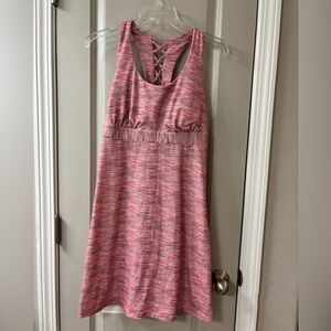 ZeroXposur Pink and Gray Striped Dress